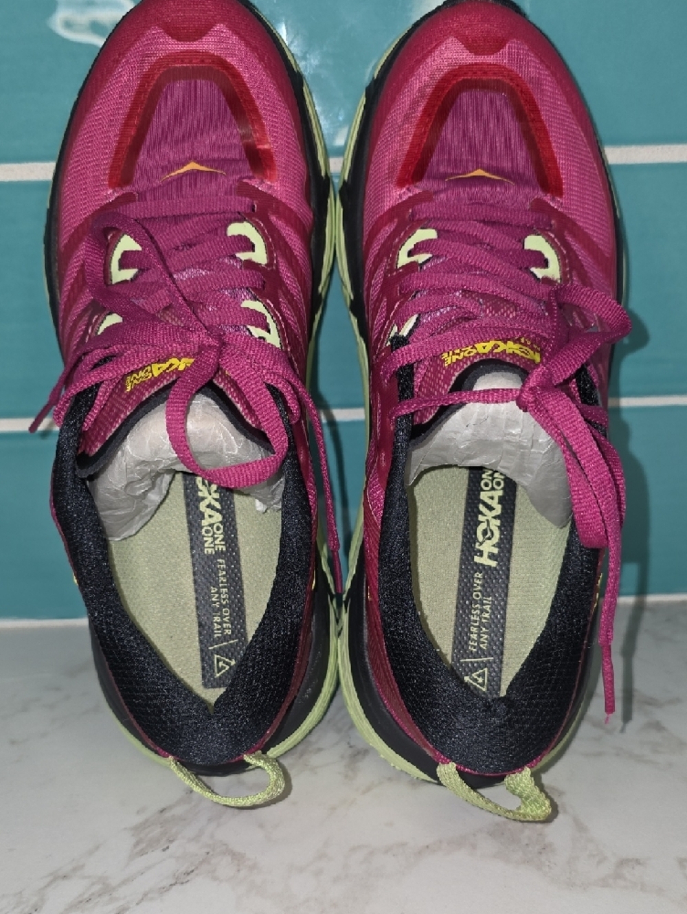 Hoka Women's FESTIVAL FUCHSIA Trail Running Shoes Size 8 - Picture 7 of 11